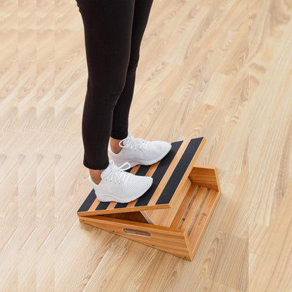 Professional Wooden Slant Board, Adjustable Incline Board, and Calf Stretcher, Stretch Board - Extra Side-Handle Design for Portability, Full-Coverage