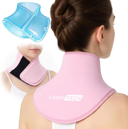 Women Extended Neck Ice Pack Wrap, Medium, Pink