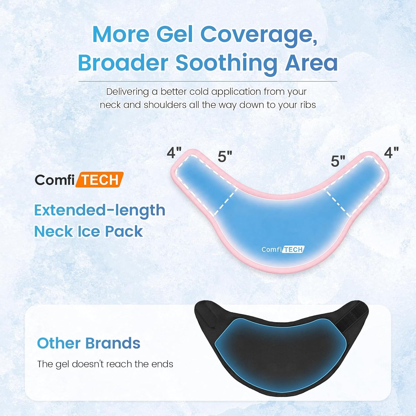 Women Extended Neck Ice Pack Wrap, Medium, Pink
