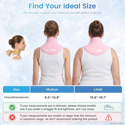 Women Extended Neck Ice Pack Wrap, Medium, Pink