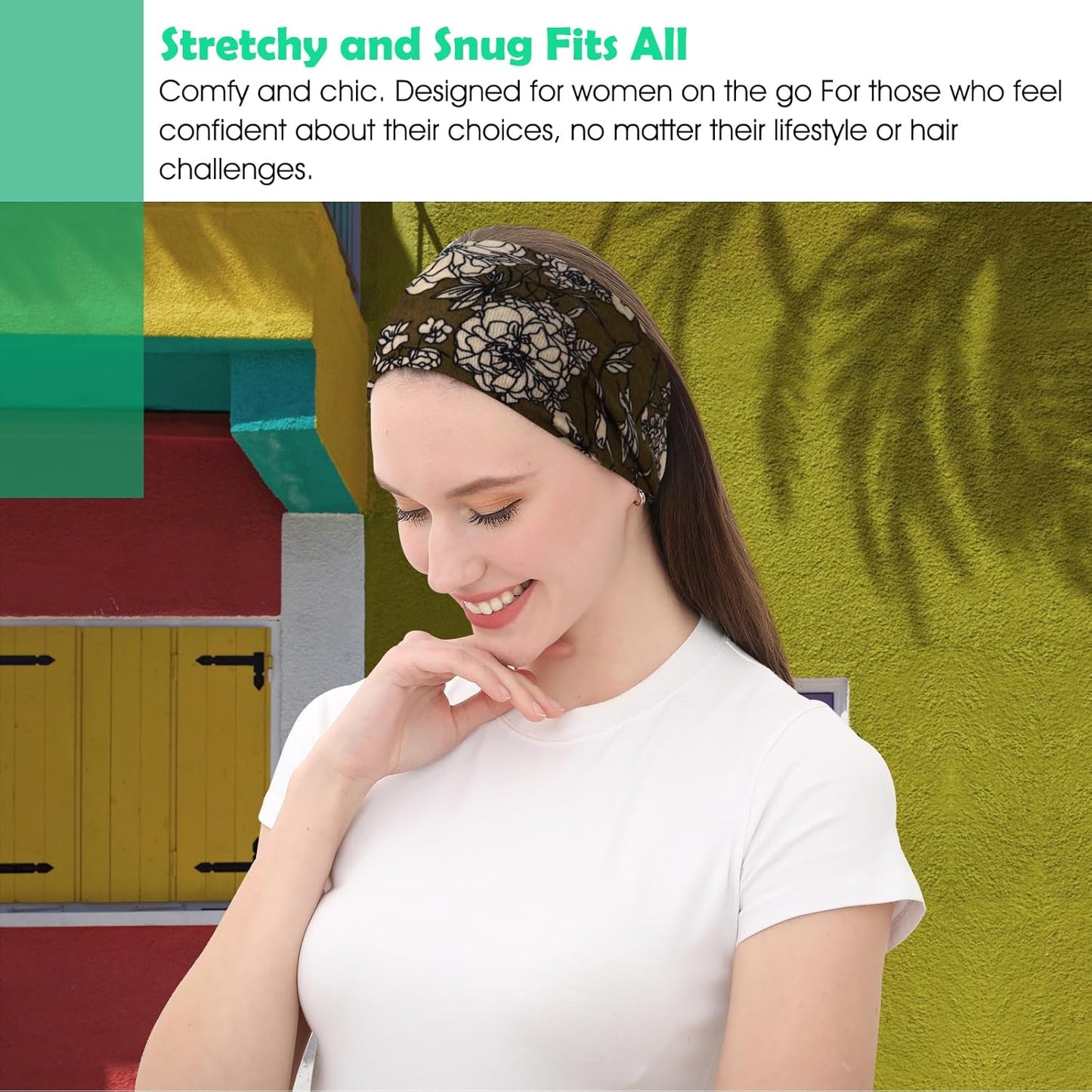 Workout Wide Headbands for Women Non Slip, Super Soft Yoga Running Exercise Head Bands, Elastic Sweat Band Hair Bands for Women's Hair, Womens Solid Headband Hair Wrap