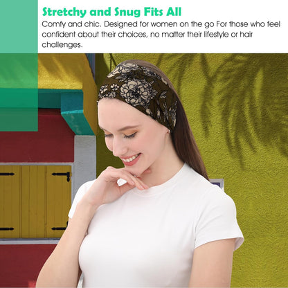 Workout Wide Headbands for Women Non Slip, Super Soft Yoga Running Exercise Head Bands, Elastic Sweat Band Hair Bands for Women's Hair, Womens Solid Headband Hair Wrap