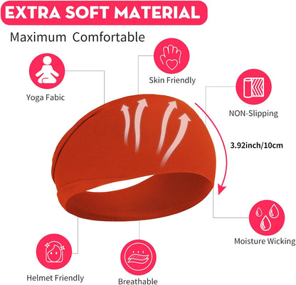 Workout Wide Headbands for Women Non Slip, Super Soft Yoga Running Exercise Head Bands, Elastic Sweat Band Hair Bands for Women's Hair, Womens Solid Headband Hair Wrap