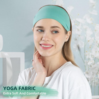 Workout Wide Headbands for Women Non Slip, Super Soft Yoga Running Exercise Head Bands, Elastic Sweat Band Hair Bands for Women's Hair, Womens Solid Headband Hair Wrap