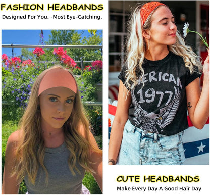 Workout Wide Headbands for Women Non Slip, Super Soft Yoga Running Exercise Head Bands, Elastic Sweat Band Hair Bands for Women's Hair, Womens Solid Headband Hair Wrap