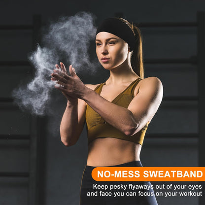 Workout Wide Headbands for Women Non Slip, Super Soft Yoga Running Exercise Head Bands, Elastic Sweat Band Hair Bands for Women's Hair, Womens Solid Headband Hair Wrap