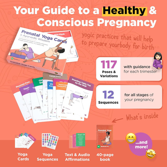 Prenatal Yoga & Ayurveda Cards – Healthy and Conscious Pregnancy Guide with Ancient Wisdom in a Modern Way · Premium Cards and Book Set for Pregnant Women and Prenatal Yoga Teachers