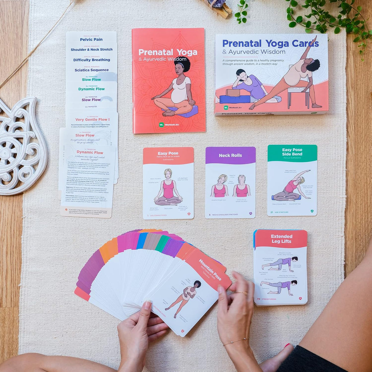 Prenatal Yoga & Ayurveda Cards – Healthy and Conscious Pregnancy Guide with Ancient Wisdom in a Modern Way · Premium Cards and Book Set for Pregnant Women and Prenatal Yoga Teachers