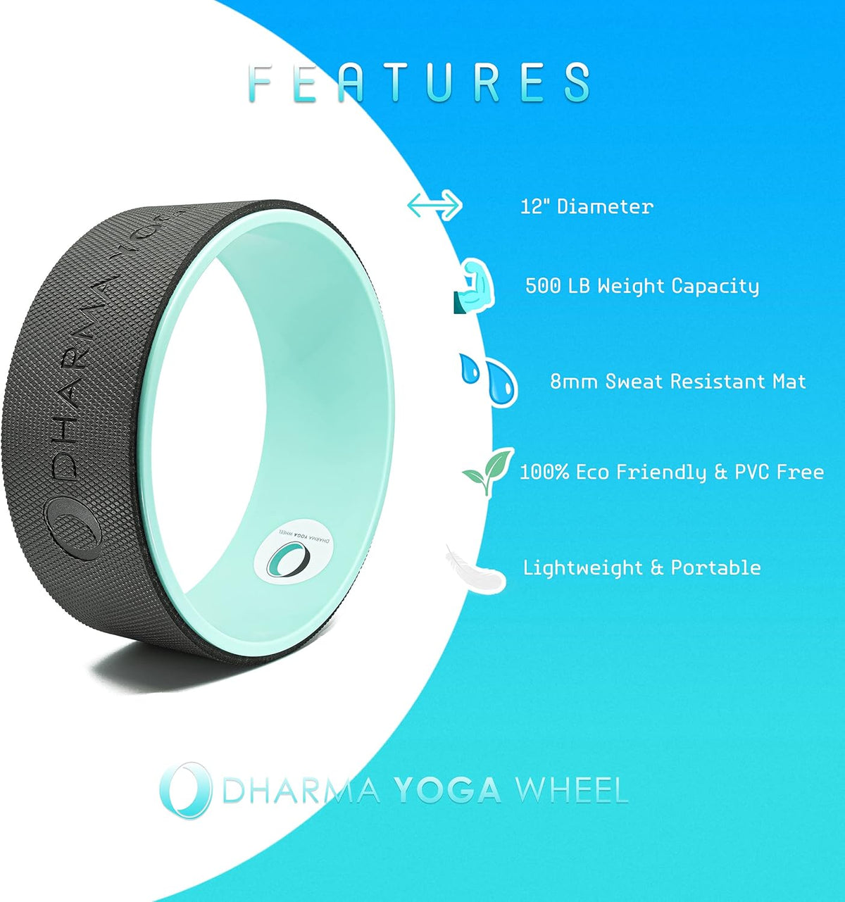 Basic - Spine Roller and Back Ring, Stretches Ligaments, Muscles with Foam Padding for Deeper Poses | Yogic Stretching and Alignment with Circle Design