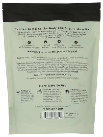 Pacha Soap Muscle Salt Soak, 32 OZ