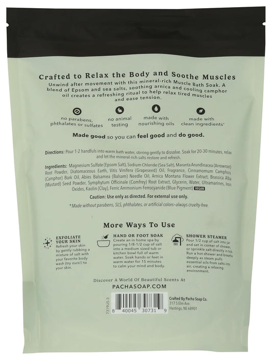 Pacha Soap Muscle Salt Soak, 32 OZ