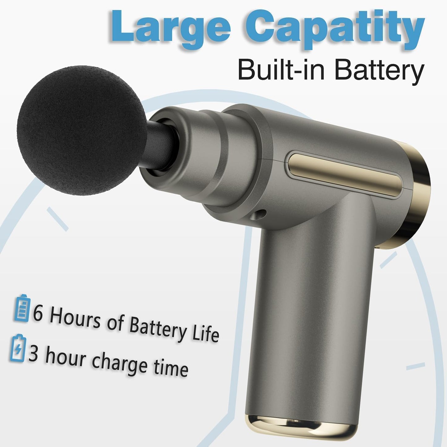 Mini Massage Gun with Case, Deep Tissue Muscle Massager with 6 Speeds & 4 Heads, Super Quiet Handheld Percussion Massager for Pain Relief, Athletes, Office Workers & Parents, Portable Gift