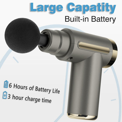 Mini Massage Gun with Case, Deep Tissue Muscle Massager with 6 Speeds & 4 Heads, Super Quiet Handheld Percussion Massager for Pain Relief, Athletes, Office Workers & Parents, Portable Gift