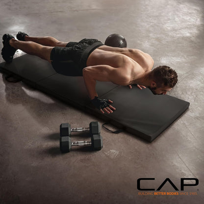 Barbell All Purpose Folding Anti Tear Exercise Training Aerobic Fitness Gym & Gymnastics Balance Mat | Multiple colors