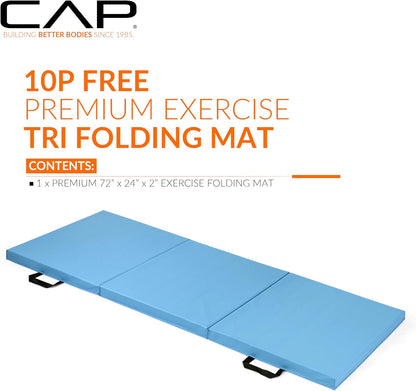 Barbell All Purpose Folding Anti Tear Exercise Training Aerobic Fitness Gym & Gymnastics Balance Mat | Multiple colors