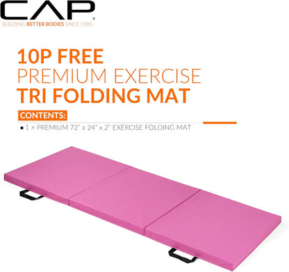 Barbell All Purpose Folding Anti Tear Exercise Training Aerobic Fitness Gym & Gymnastics Balance Mat | Multiple colors