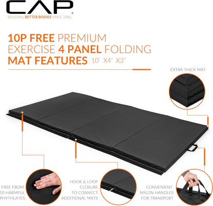 Barbell All Purpose Folding Anti Tear Exercise Training Aerobic Fitness Gym & Gymnastics Balance Mat | Multiple colors