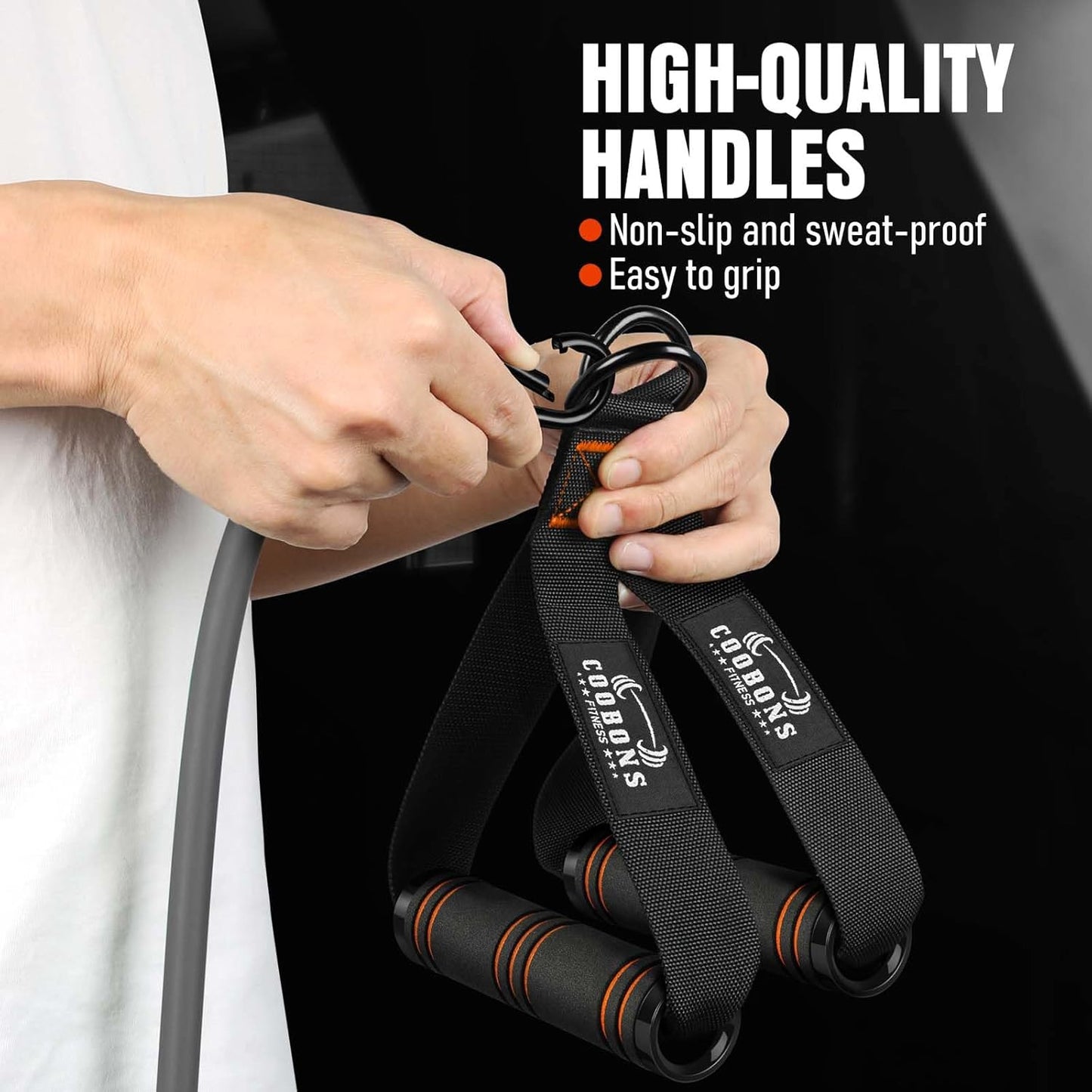 Resistance Bands with Handles, 175lb Exercise Bands for Working Out, Fitness Bands, Workout Bands with Door Anchor and Ankle Straps, Physical Therapy, Yoga, Strength Training Home Gym Equipment
