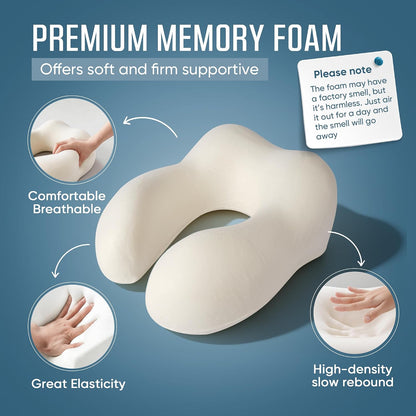 ® Travel Neck Pillow with Hood for Privacy on Long Flights