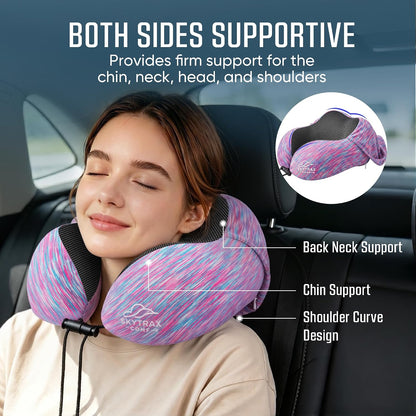 ® Travel Neck Pillow with Hood for Privacy on Long Flights