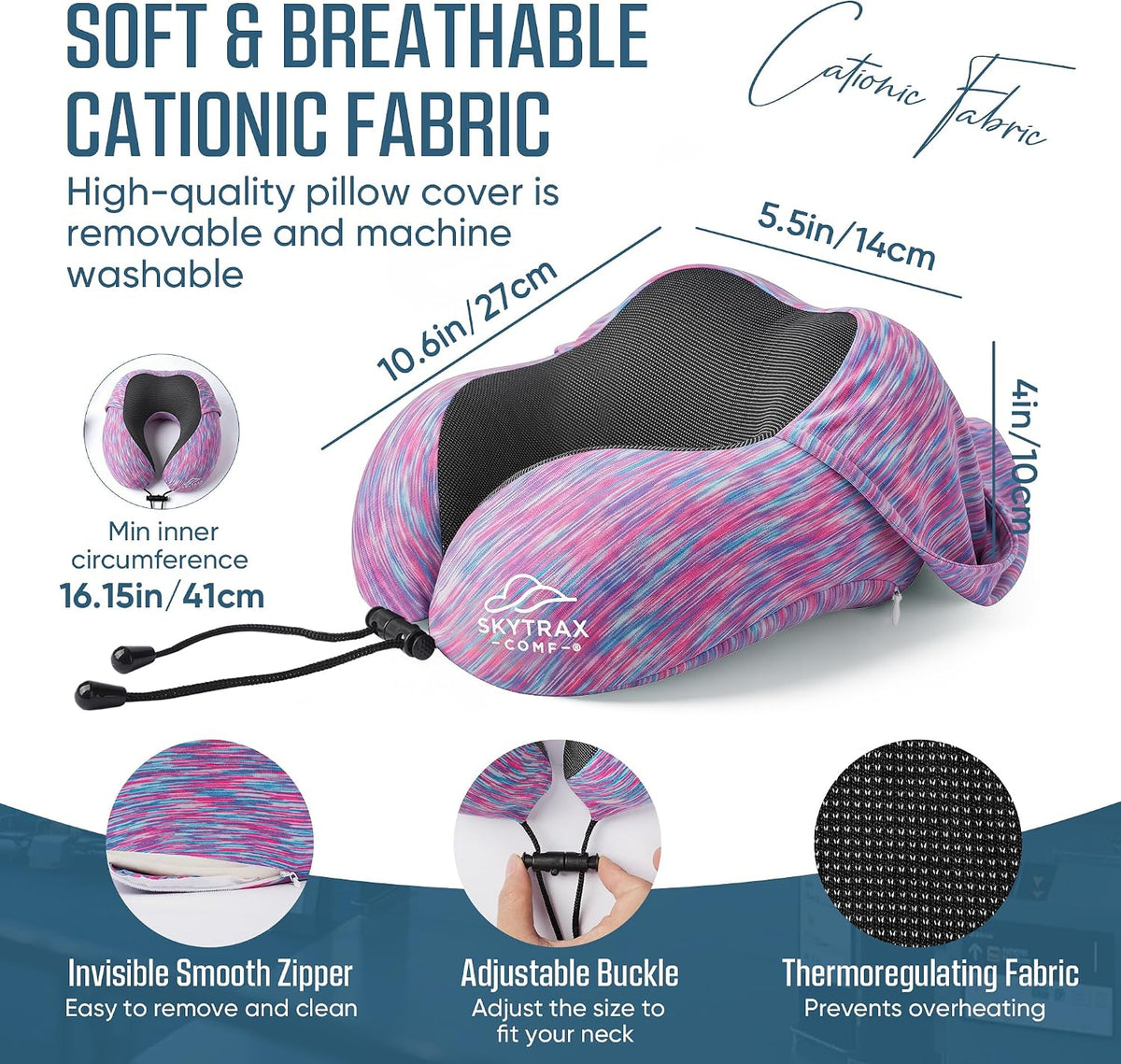 ® Travel Neck Pillow with Hood for Privacy on Long Flights