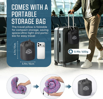 ® Travel Neck Pillow with Hood for Privacy on Long Flights