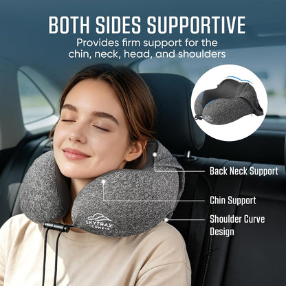 ® Travel Neck Pillow with Hood for Privacy on Long Flights