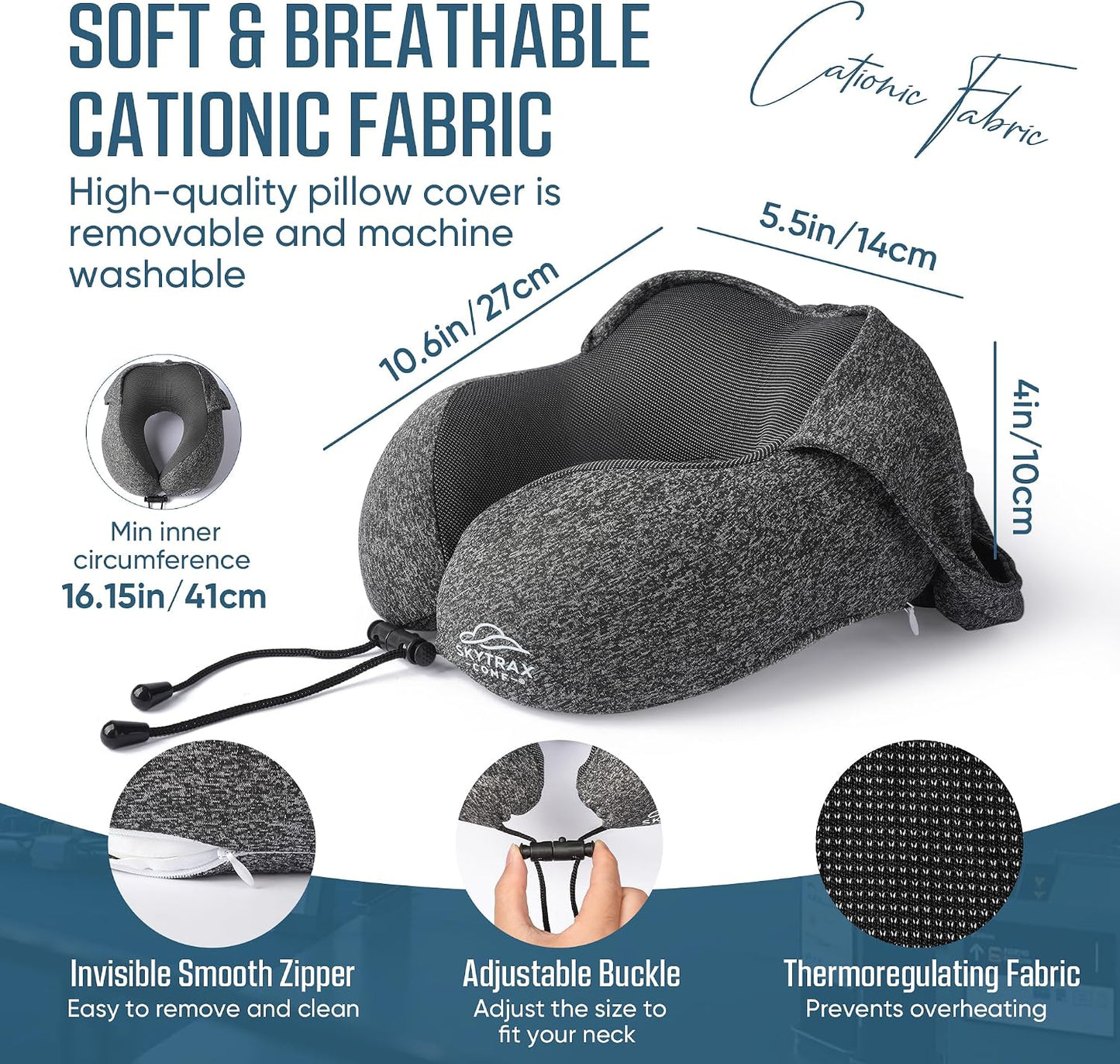 ® Travel Neck Pillow with Hood for Privacy on Long Flights