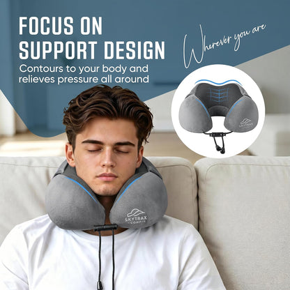 ® Travel Neck Pillow with Hood for Privacy on Long Flights