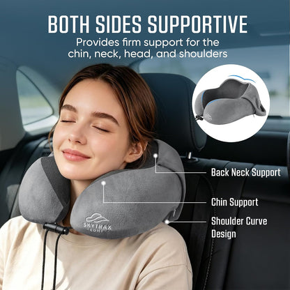 ® Travel Neck Pillow with Hood for Privacy on Long Flights