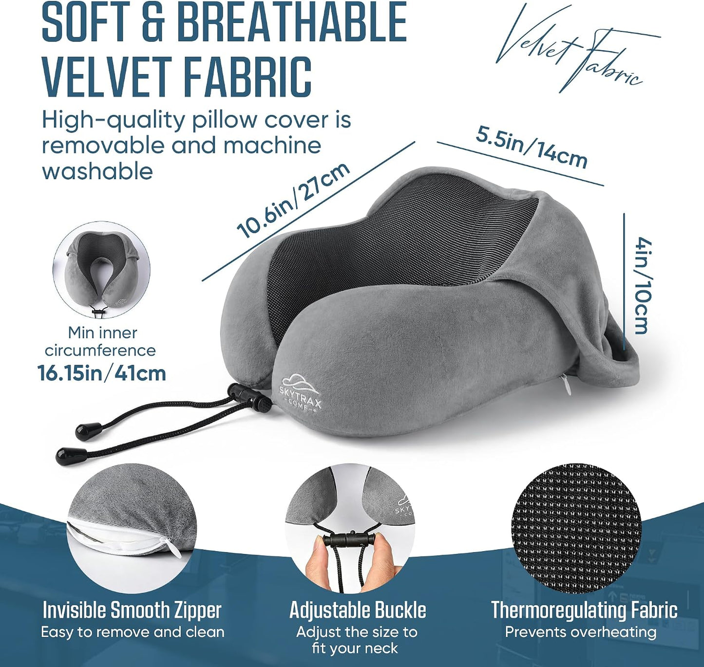 ® Travel Neck Pillow with Hood for Privacy on Long Flights