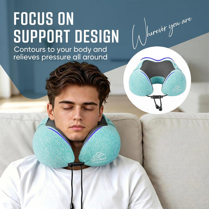 ® Travel Neck Pillow with Hood for Privacy on Long Flights