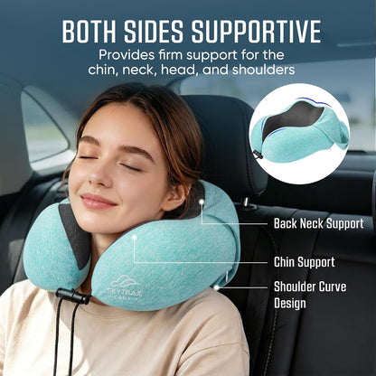 ® Travel Neck Pillow with Hood for Privacy on Long Flights