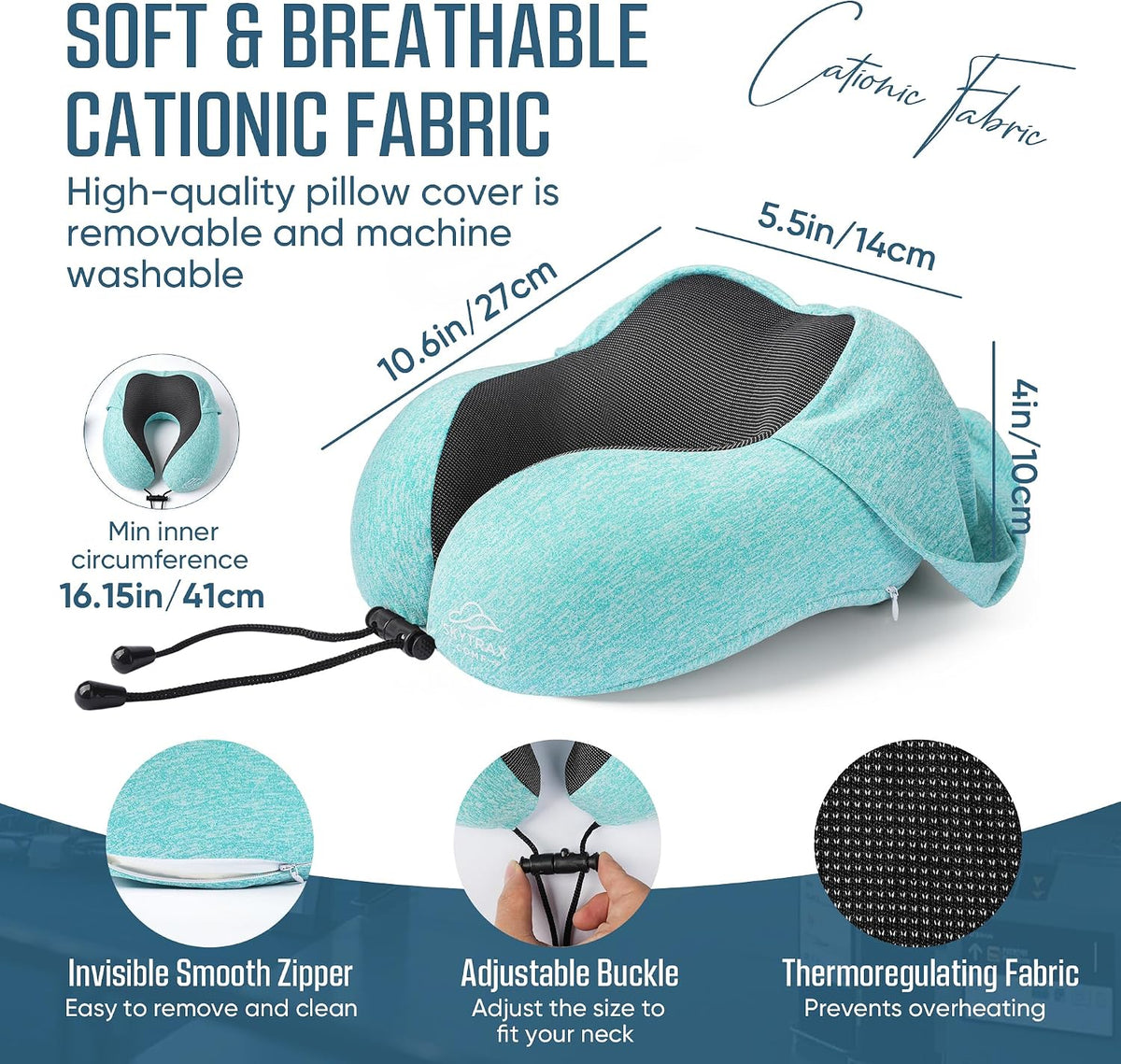 ® Travel Neck Pillow with Hood for Privacy on Long Flights