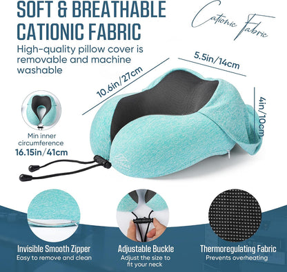 ® Travel Neck Pillow with Hood for Privacy on Long Flights
