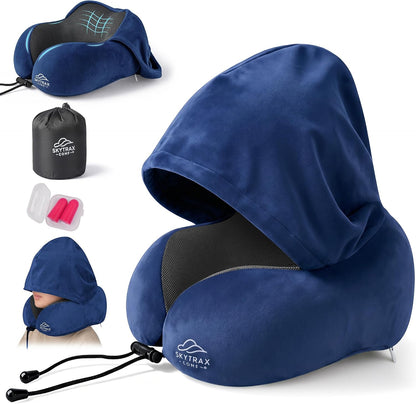 ® Travel Neck Pillow with Hood for Privacy on Long Flights