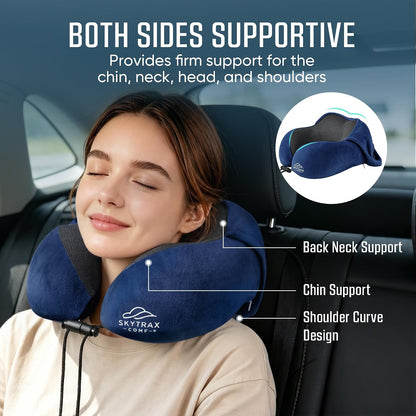 ® Travel Neck Pillow with Hood for Privacy on Long Flights