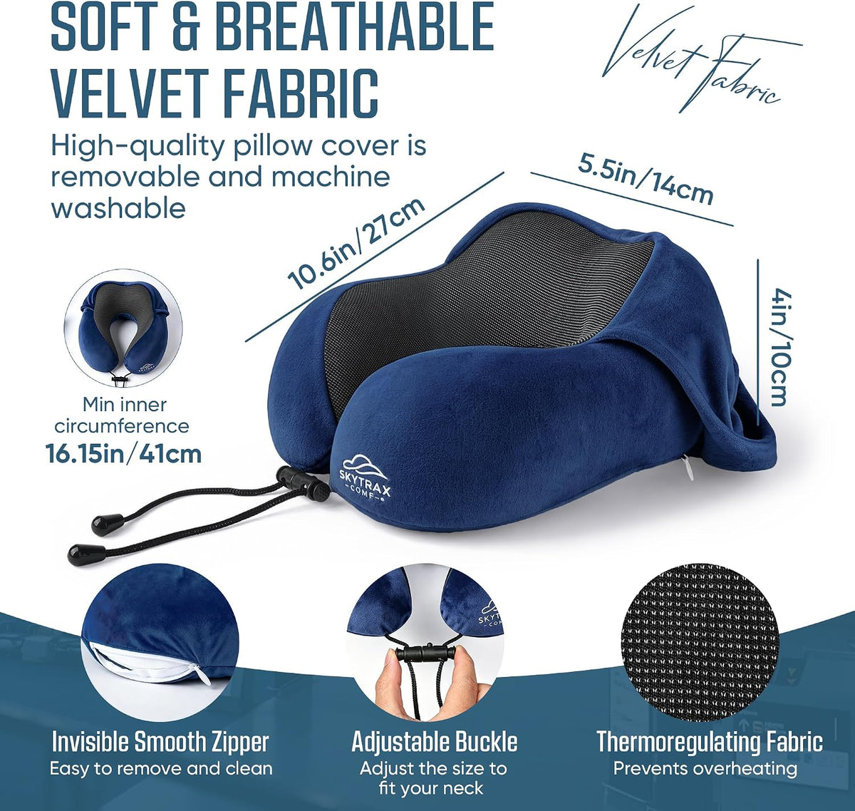 ® Travel Neck Pillow with Hood for Privacy on Long Flights