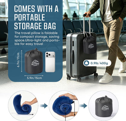 ® Travel Neck Pillow with Hood for Privacy on Long Flights