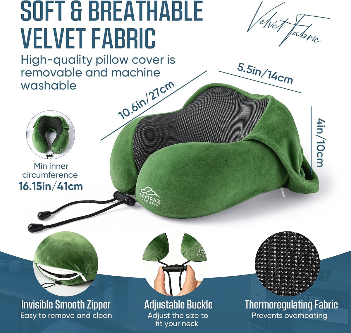 ® Travel Neck Pillow with Hood for Privacy on Long Flights