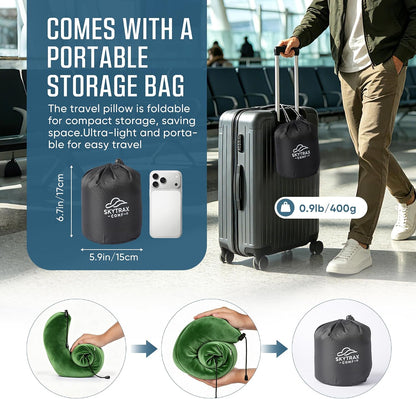 ® Travel Neck Pillow with Hood for Privacy on Long Flights
