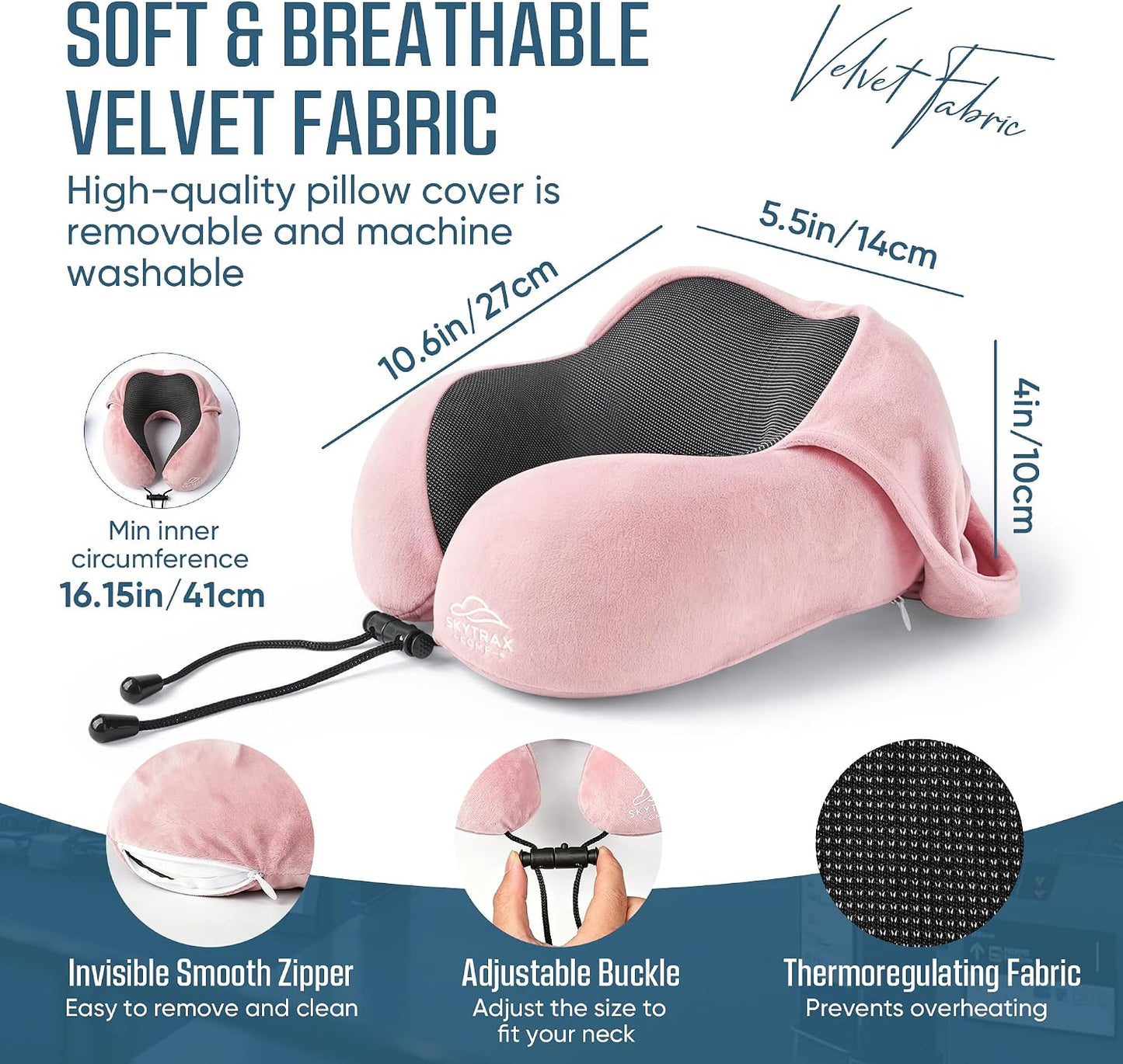 ® Travel Neck Pillow with Hood for Privacy on Long Flights