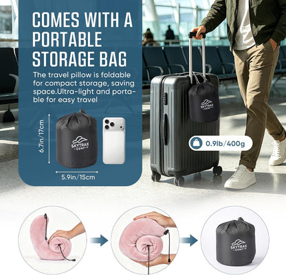 ® Travel Neck Pillow with Hood for Privacy on Long Flights