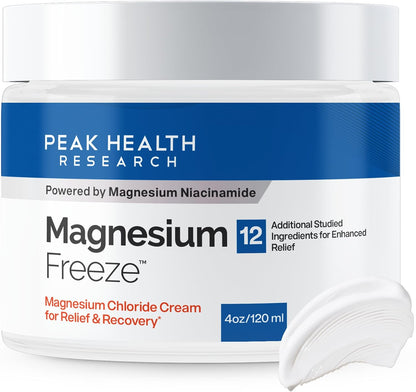 Peak Health Research Magnesium Freeze Topical Magnesium Cream, 4 oz