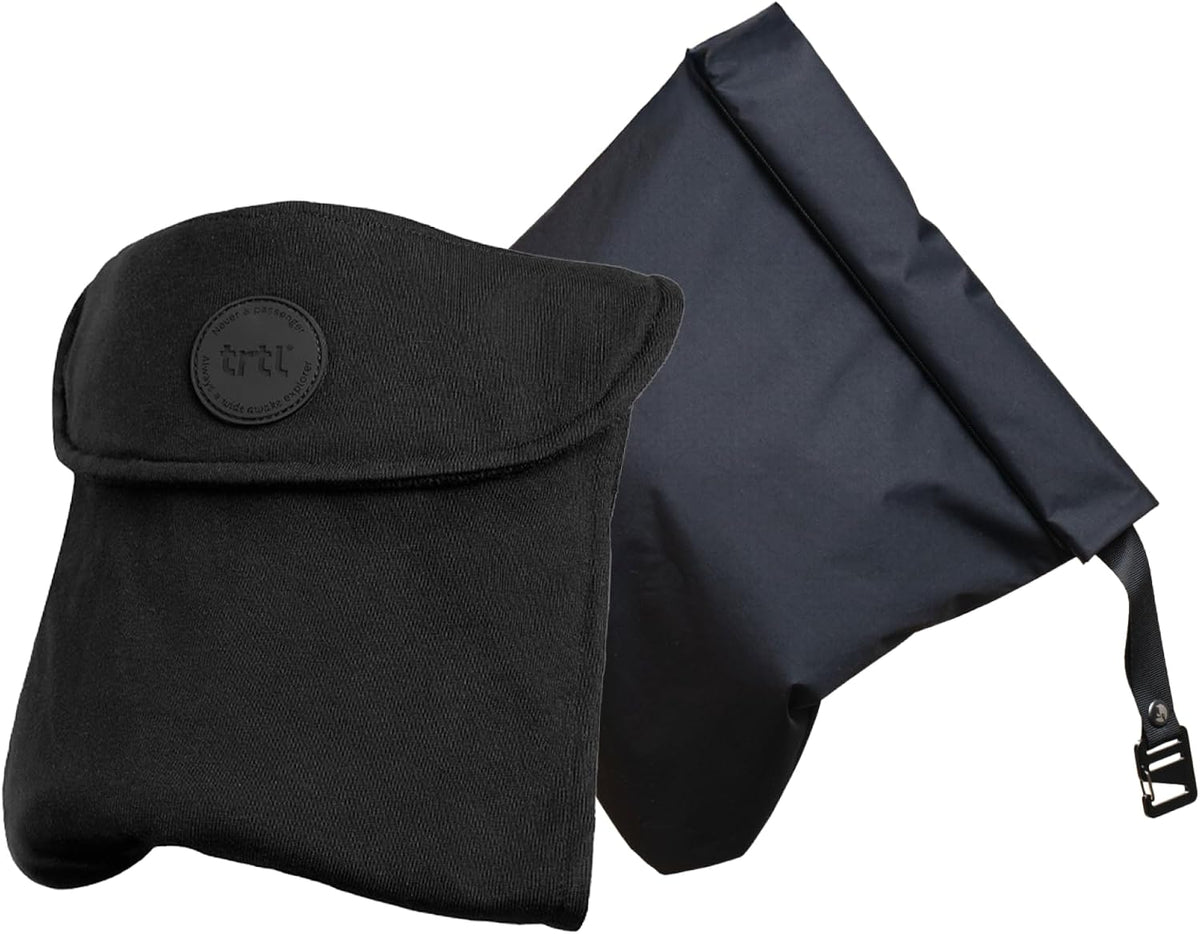 Travel Pillow Original 2.0 – Scientifically Proven Super Soft Travel Pillow with Premium Head & Neck Support – for Airplane Travel – Machine Washable – Lightweight & Compact – Jet Black