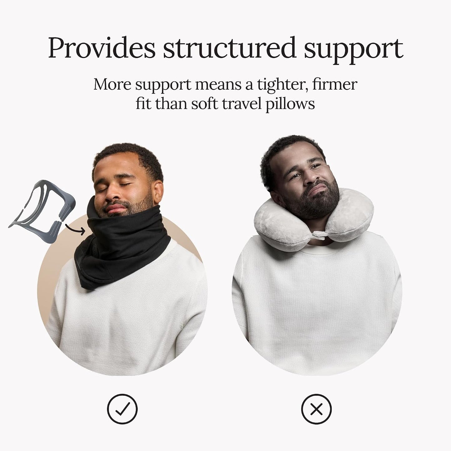 Travel Pillow Original 2.0 – Scientifically Proven Super Soft Travel Pillow with Premium Head & Neck Support – for Airplane Travel – Machine Washable – Lightweight & Compact – Jet Black