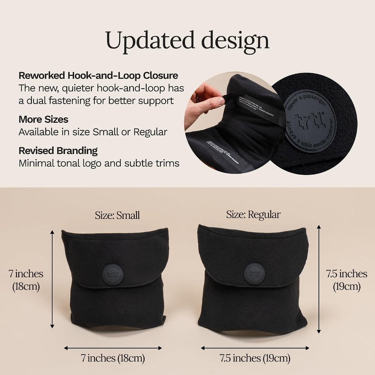Travel Pillow Original 2.0 – Scientifically Proven Super Soft Travel Pillow with Premium Head & Neck Support – for Airplane Travel – Machine Washable – Lightweight & Compact – Jet Black