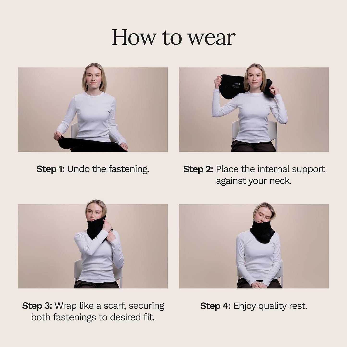 Travel Pillow Original 2.0 – Scientifically Proven Super Soft Travel Pillow with Premium Head & Neck Support – for Airplane Travel – Machine Washable – Lightweight & Compact – Jet Black