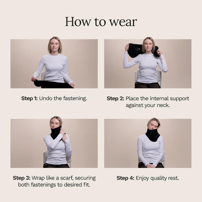 Travel Pillow Original 2.0 – Scientifically Proven Super Soft Travel Pillow with Premium Head & Neck Support – for Airplane Travel – Machine Washable – Lightweight & Compact – Jet Black