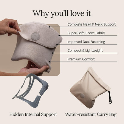 Travel Pillow Original 2.0 – Scientifically Proven Super Soft Travel Pillow with Premium Head & Neck Support – for Airplane Travel – Machine Washable – Lightweight & Compact – Jet Black